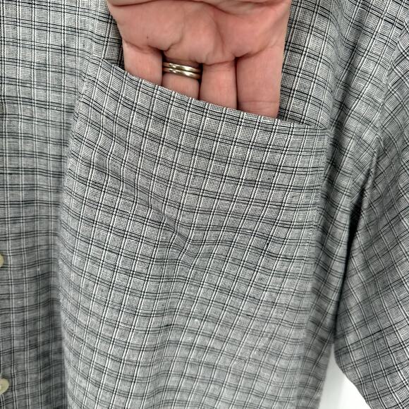 Polo Golf Shirt Mens XL Linen Cotton Clayton Gray Plaid Ralph Lauren - Picture 3 of 7